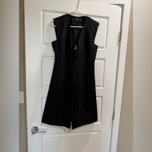 Theory Black Sleeveless Zip-Front Mini Dress